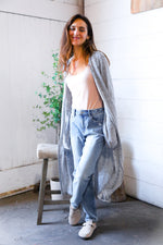 Cool Mornings Grey Open Duster Cardigan