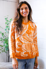 Spice at Sunrise Orange Cozy Knit Pullover