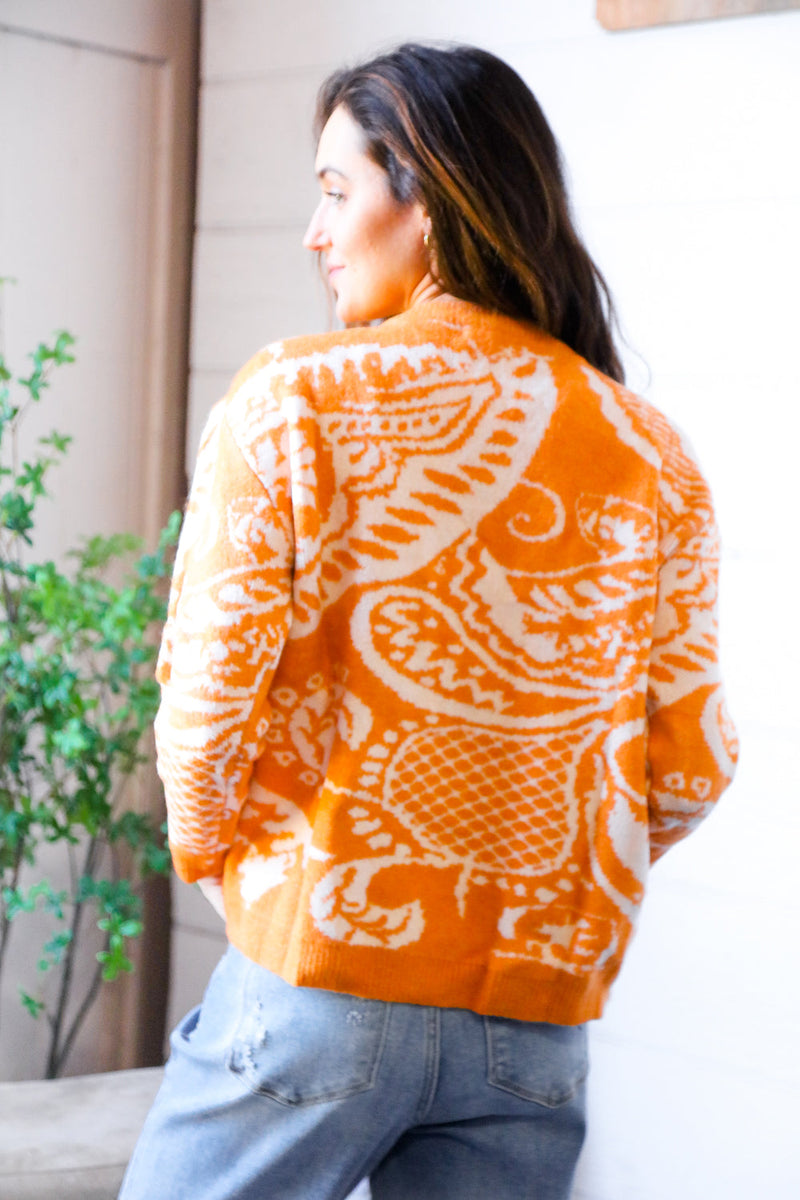 Spice at Sunrise Orange Cozy Knit Pullover