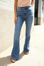 Judy Blue High Rise Trouser Flare Medium Wash Denim Jeans