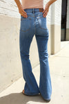 Judy Blue High Rise Trouser Flare Medium Wash Denim Jeans