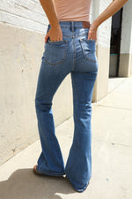 Judy Blue High Rise Trouser Flare Medium Wash Denim Jeans