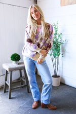 Cozy in Chaos Taupe Multi Print Design Sweater