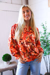 The Painted Petal Babydoll Satin Blouse
