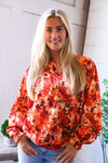 The Painted Petal Babydoll Satin Blouse