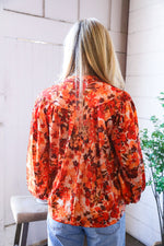 The Painted Petal Babydoll Satin Blouse