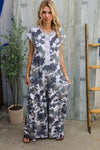 Spread Joy Loose Fit Camouflage French Terry Jumpsuit with Side Pockets