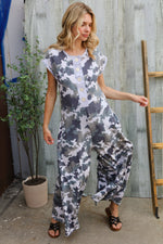 Spread Joy Loose Fit Camouflage French Terry Jumpsuit with Side Pockets