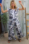 Spread Joy Loose Fit Camouflage French Terry Jumpsuit with Side Pockets