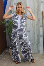 Spread Joy Loose Fit Camouflage French Terry Jumpsuit with Side Pockets