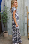 Spread Joy Loose Fit Camouflage French Terry Jumpsuit with Side Pockets