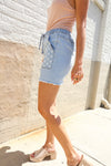 Adorable You High Rise Stars & Stripes Pocket Drawstring Shorts