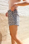 Be Bold Taupe Animal Print French Terry Pocket Shorts