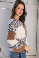 Wild Stitches Taupe Cable Knit Sweater