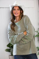 Falling Leaves Sage Pullover
