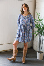 Midnight Meadows Charcoal Swing Dress