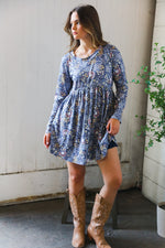 Midnight Meadows Charcoal Swing Dress