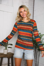 Canyon Glow Stripe Hacci Top