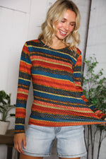 Canyon Glow Stripe Hacci Top