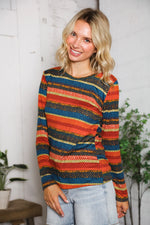 Canyon Glow Stripe Hacci Top
