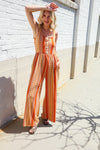 Boho Vibes Rust & Yellow Abstract Print Wide Leg Jumper