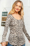 Animal Print Button Front Top