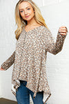 Leopard Out Seam Shark Bit Knit Top