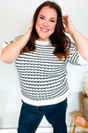 You've Got This Ivory & Black Wavy Stripe Pattern Sweater Top