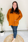 Rust Hacci Dolman Pocketed Sweater Top