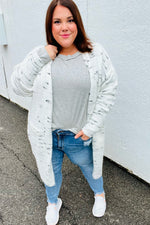 Feeling In Love Ivory/Charcoal Textured Soft Brushed Cardigan