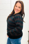 Spread Joy Black & Multicolor Jacquard Knit Sweater