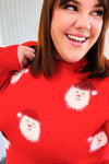 Santa Claus Sparkle Fuzzy Knit Sweater