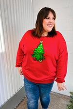 More The Merrier Red Sequin Christmas Tree Hacci Top