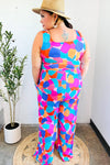 Summer Vibes Multicolor Abstract Floral Sleeveless Wide Leg Jumpsuit