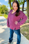 Eyes On You Wine Mineral Wash Rib Notch Neck Pocketed Top