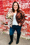 Taupe & Sepia Leopard Print Color Block Cardigan