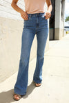 Judy Blue High Rise Trouser Flare Medium Wash Denim Jeans