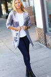 Holiday Silver Iridescent Sequin Open Lined Cardigan