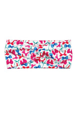 Red & Blue Valentine Bow Print Twist Headband