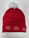 "It's Cold Outside" Snowman Pom-Pom Snowflake Beanie