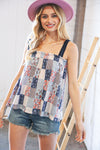 Boho Patchwork Color Block Knit Top