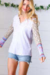 Lilac Animal & Aztec Notched Top